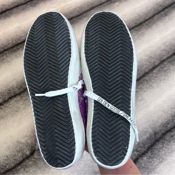 Golden Goose Superstar Suede Toe and Star Glitter Pink Ice Fuxia Fluo Sneakers - Picture 13 of 16